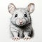 Hyperrealistic Gray Rat Drawing With Detailed Shading