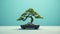 Hyperrealistic Green Bonsai Tree In Ceramic Pot - Balanced Composition