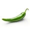 Hyperrealistic Green Hot Pepper On White Background