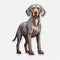 Hyperrealistic Grey And White Dog Sticker With Daguerreian Yombe Art Style