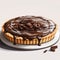 Hyperrealistic Illustration Of A Chocolate Tart On White Background