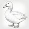 Hyperrealistic Illustration Of A Detailed Duck On White Background