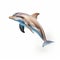 Hyperrealistic Illustration Of A Dolphin On White Background