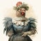 Hyperrealistic Illustration Of A Female Chicken In Beatrix Potter Style