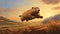 Hyperrealistic Illustration Of A Flying Groundhog In A Majestic Landscape