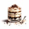 Hyperrealistic Illustration Of Frosted Coffee Trifle Dessert