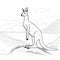 Hyperrealistic Kangaroo Coloring Page With Coastal Scenery