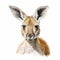 Hyperrealistic Kangaroo Portrait On White Background