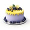 Hyperrealistic Lemon Blueberry Cake With Glossy Finish