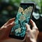 Hyperrealistic Marine Life Inspired Floral Cellphone Design
