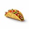 Hyperrealistic Mexican Taco With Vegetables On White Background