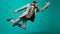 Hyperrealistic Monkey Businessman Jumping On Empty Background