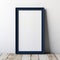 Hyperrealistic Navy Picture Frame Mockup On White Background