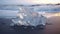 Hyperrealistic Octane Render Of Ice Chunk On Beach