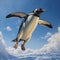 Hyperrealistic Painting Of A Flying Penguin