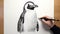 Hyperrealistic Penguin Drawing With Detailed Shading