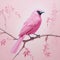 Hyperrealistic Pink Bird Illustration With Rubber Texture