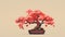 Hyperrealistic Pink Bonsai Tree Illustration With Nostalgic Color Palette