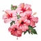 Hyperrealistic Pink Hibiscus Bouquet Illustration