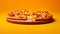 Hyperrealistic Pizza Sculpture On Vibrant Yellow Background