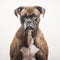 Hyperrealistic Portrait Of Boxer Dog: Bold Chromaticity And Grandeur Of Scale