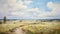 Hyperrealistic Prairie Painting With 8k Resolution And Dansaekhwa Style