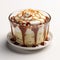 Hyperrealistic Pudding With Whipped Cream And Caramel Sauce