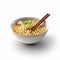 Hyperrealistic Ramen Noodles And Chopsticks On White Surface