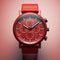Hyperrealistic Red Chronograph Watch With Subdued Colors