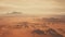 Hyperrealistic Red Dusty Desert On Mars With Cloud Cover