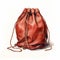 Hyperrealistic Red Leather Drawstring Bag Illustration By Antoin