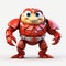 Hyperrealistic Red Robot With Big Eyes - 3d Model