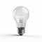 Hyperrealistic Rendering Of A Glowing Smart Bulb On White Background