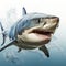 Hyperrealistic Rendering Of Great White Shark Close-up