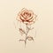 Hyperrealistic Rose Tattoo On Beige Background With Dripping Paint Style