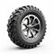 Hyperrealistic Sculpture Of Atv Tire On White Background