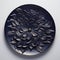 Hyperrealistic Sculpture: Indigo Chinese Plate With Radiant Flower