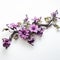 Hyperrealistic Sculpture Of Purple Flowers On A Branch