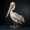 Hyperrealistic Sculpture Of Stuffed Pelican On Black Background