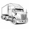Hyperrealistic Semi Truck Cartoon Drawing Coloring Pages