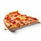 Hyperrealistic Sony 8k Photography: Slice Of Pepperoni Pizza On White Background