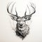 Hyperrealistic Stag Head Tattoo Art: A Stunning Deer Portrait In Black And White