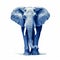 Hyperrealistic Street Art: Blue Elephant On White Background