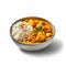 Hyperrealistic Thai Curry Bowl With Rice On White Background