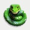 Hyperrealistic Voxel Art: Lifelike Representation Of A Green Snake