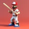 Hyperrealistic Voxel Art Of Neo Baseball Player