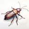 Hyperrealistic Watercolor Cockroach Illustration With Dramatic Shading