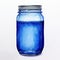 Hyperrealistic Watercolor Drawing Of A Blue Mason Jar