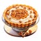 Hyperrealistic Watercolor Illustration Of Caramel Pie With Spiral Group