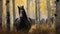 Hyperrealistic Western-style Portrait Of A Black Horse In A Forest